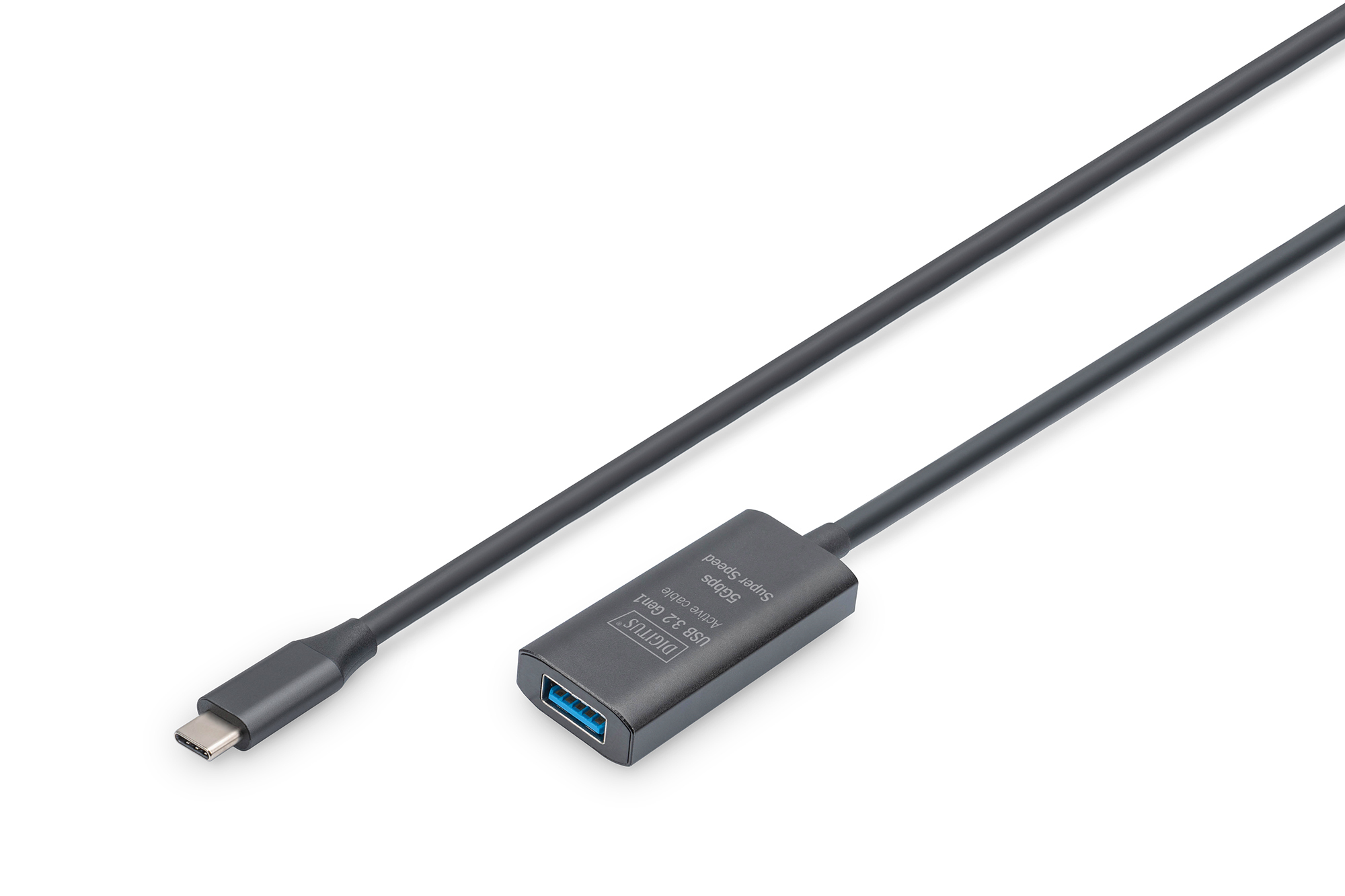 DIGITUS DA-73110, Aktives USB-C Verlängerungskabel, 5m 5G, USB 3.2 Gen1, USB-C - USB-A (M/F) Kabel, Adapter, Elektronik