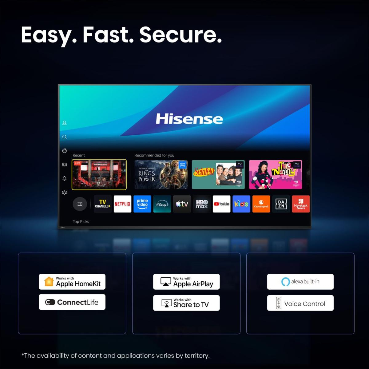 Fernseher, Smart TV, LED-Bildschirm, ultradünn, Heimkino