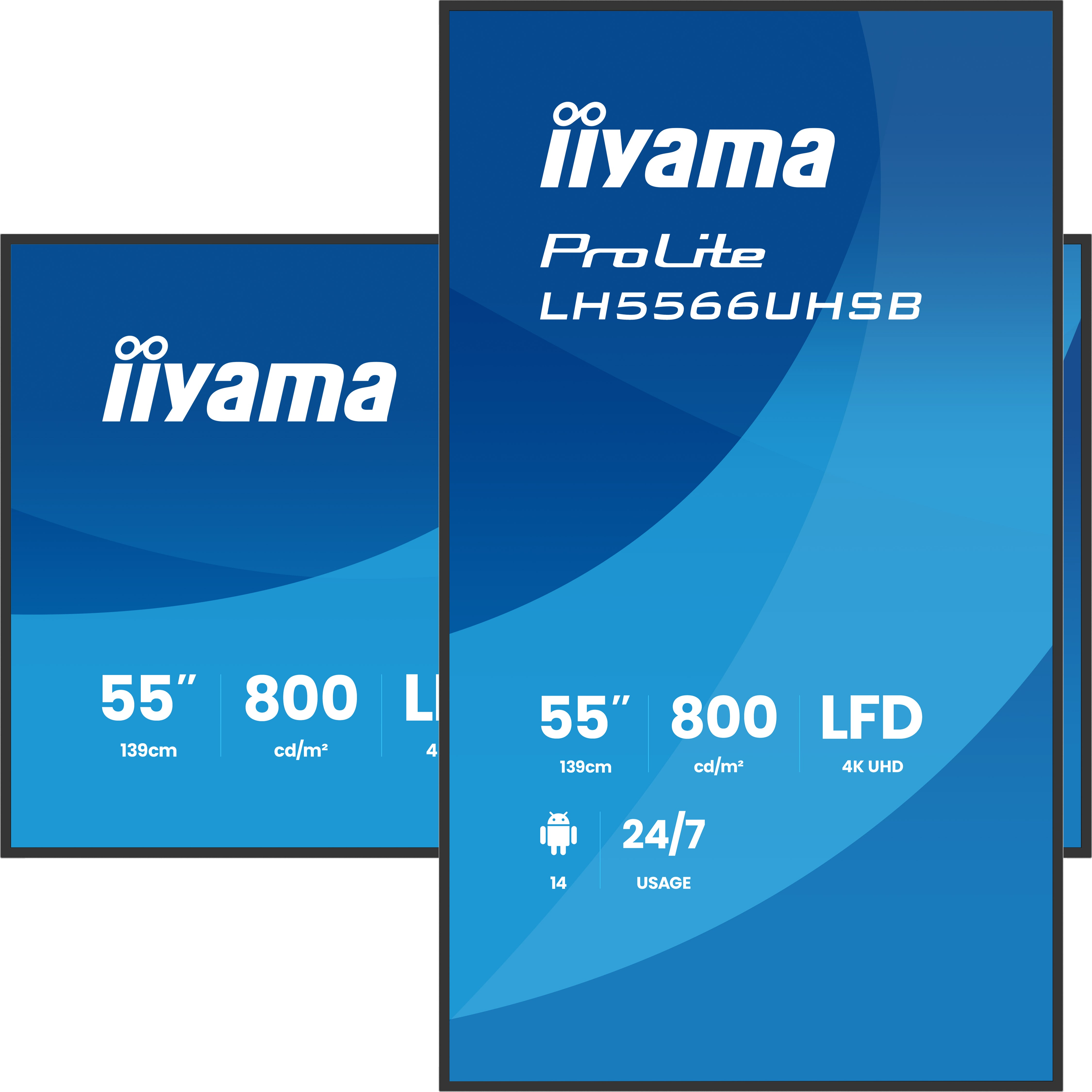 55 Zoll, LED, Ultra HD, Monitor, Iiyama