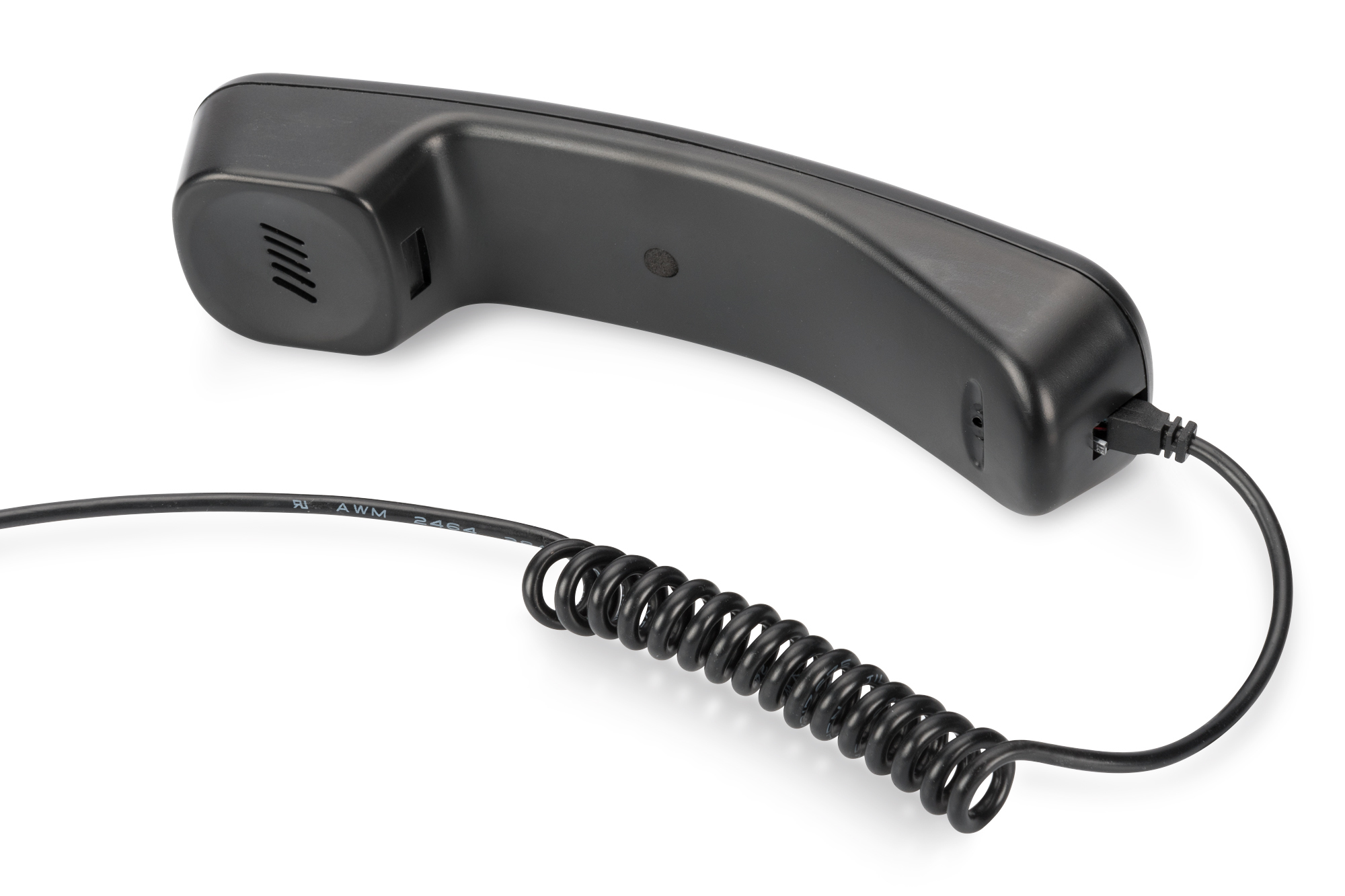 Telefonhörer, Kabel, Schwarz, Spiral Kabel, Ladegerätanschluss