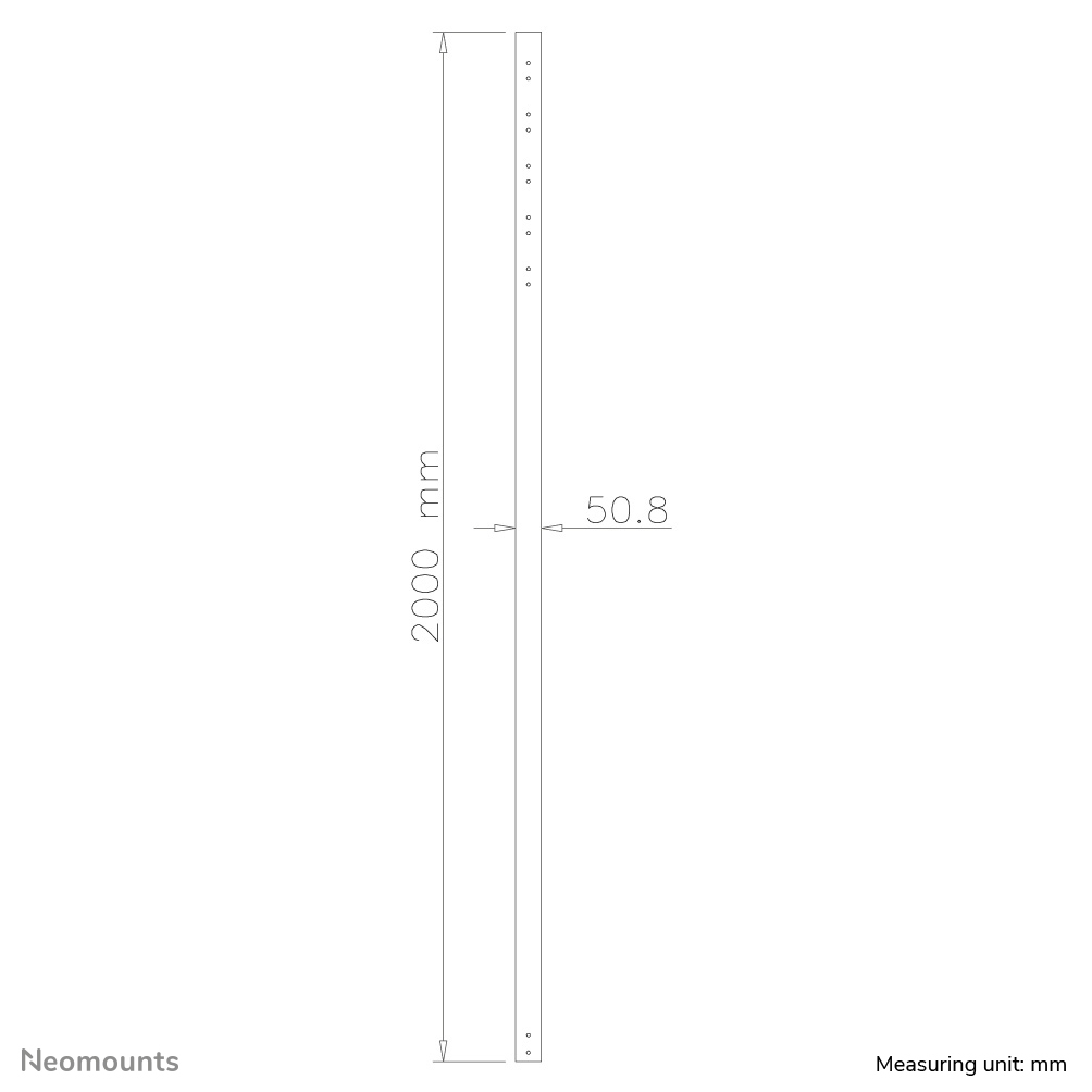 Neomounts Verlängerungsrohr - Schwarz - 50 kg - Zimmerdecke - FPMA-C200BLACK/C400BLACK/PLASMA-C100BLACK - 200 mm - 95 mm