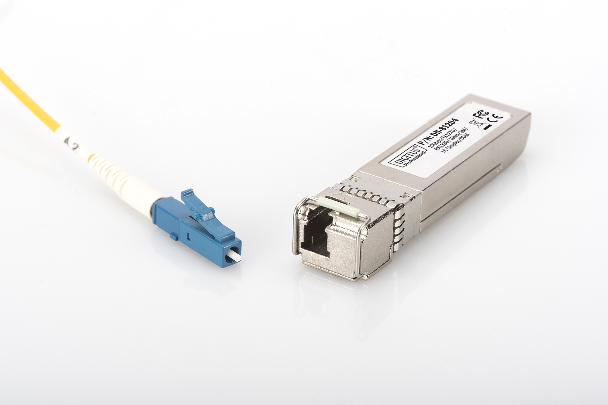 SFP+ Transceiver, Fiber Module, LC Connector, Metal Enclosure, Cable Assembly