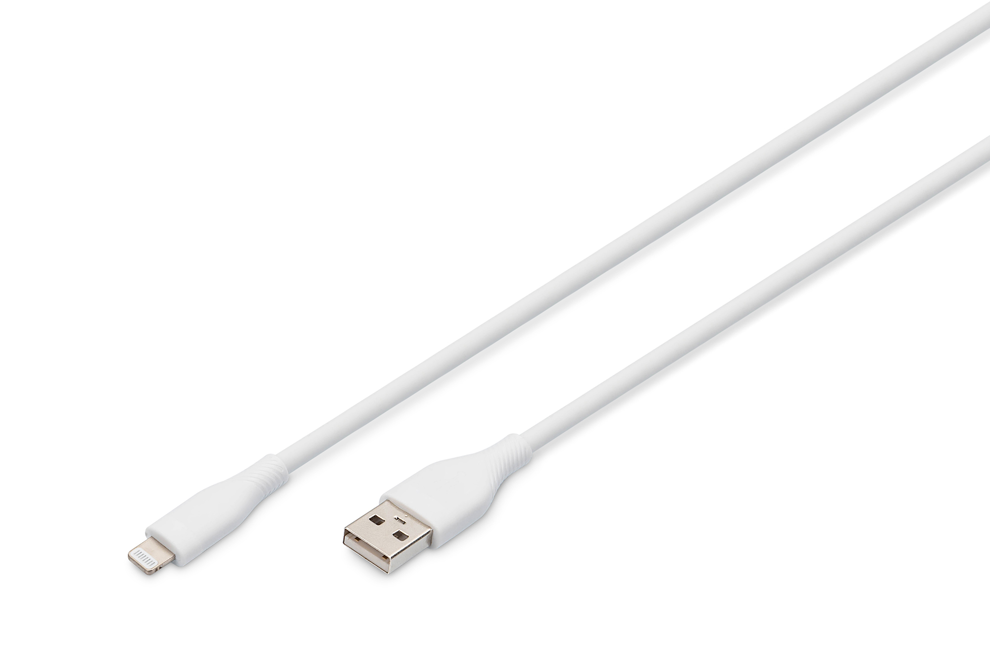 DIGITUS AK-600108-005-W Lightning Silikon Anschlusskabel, USB-A - Lightning 0,5m, weiß
