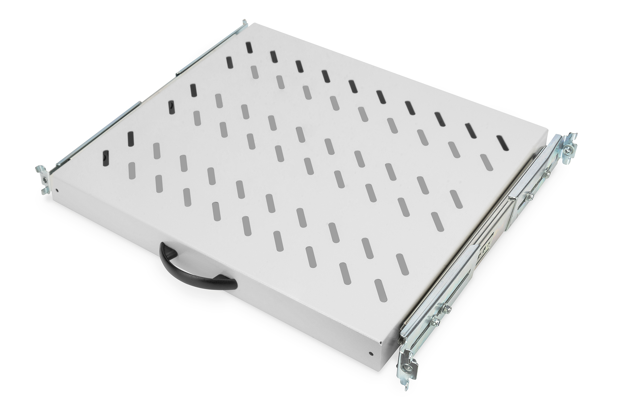 metallischer Gehäuse, Server-Rackablage, belüftete Platte, Tragegriff, Schlitzmuster