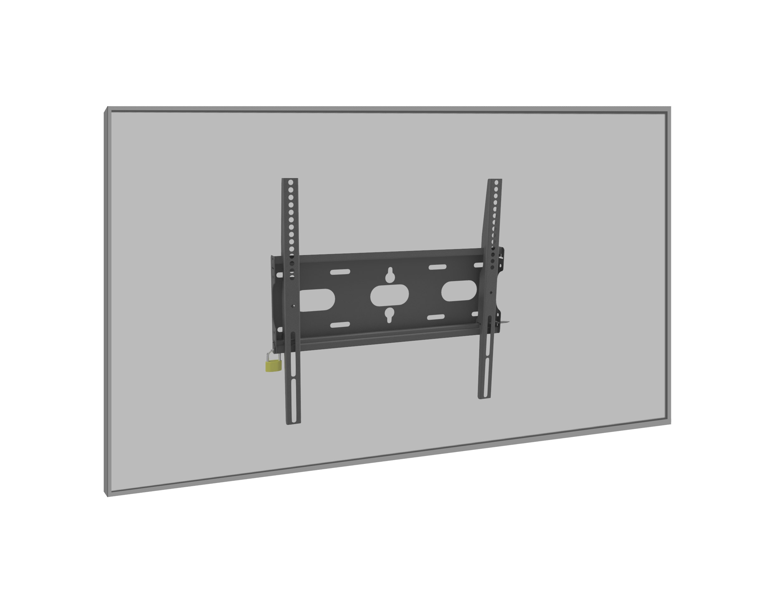 TV-Wandhalter, Wandhalterung, VESA-Halterung, Schwarz, Pad-Lock-Option