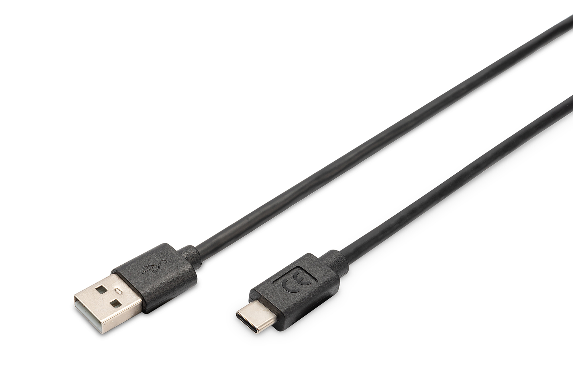 USB-A, USB-C, Kabel, Grau, Datenkabel