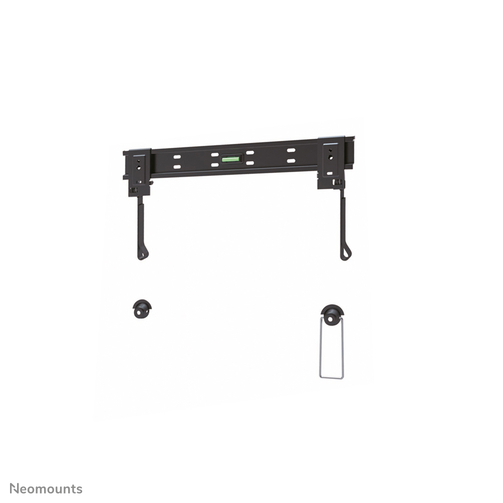 TV-Wandhalterung, Wandhalterungsschiene, schwarzes Metall, integrierte Wasserwaage, Sicherungsbügel