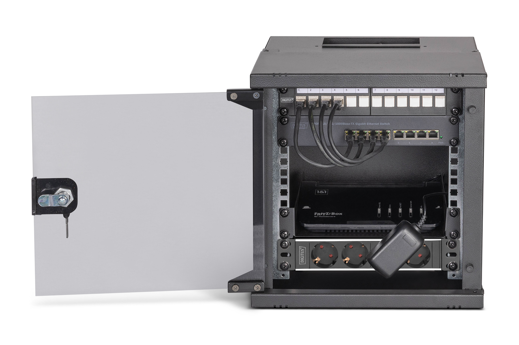 Rackmount, Netzwerk-Switch, Ethernet, Leiste/Stromversorgung, Rack-Server