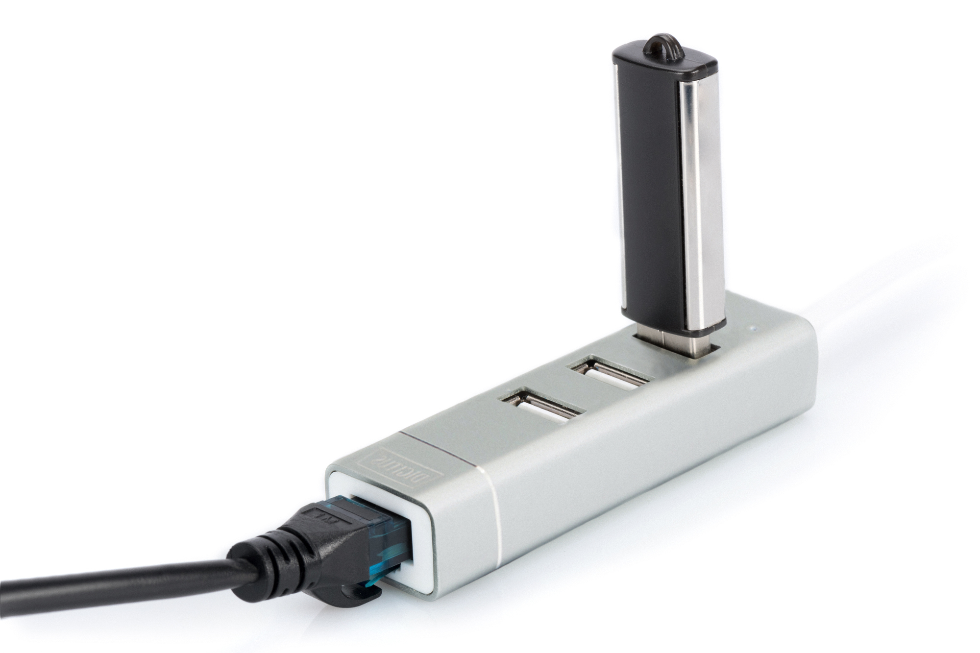 DIGITUS USB Type-C™ 3-Port Hub + Fast Ethernet LAN-Adapter