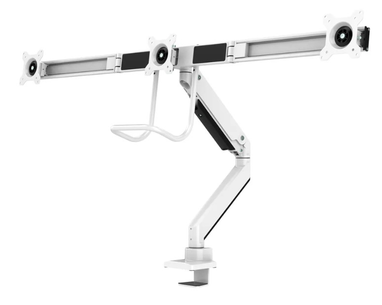 Neomounts NM-D775DX3WHITE Monitorarm 17-27" - Gasfeder - Topfix - 180°-Stopp