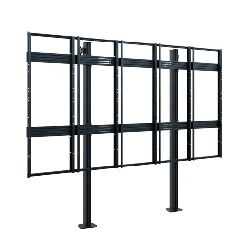Videowandhalterung, Bodenständer, Stahl, Schwarz, Modular