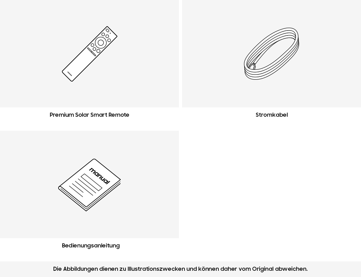 Fernbedienung, Solarladegerät, Stromkabel, Bedienungsanleitung, Manual
