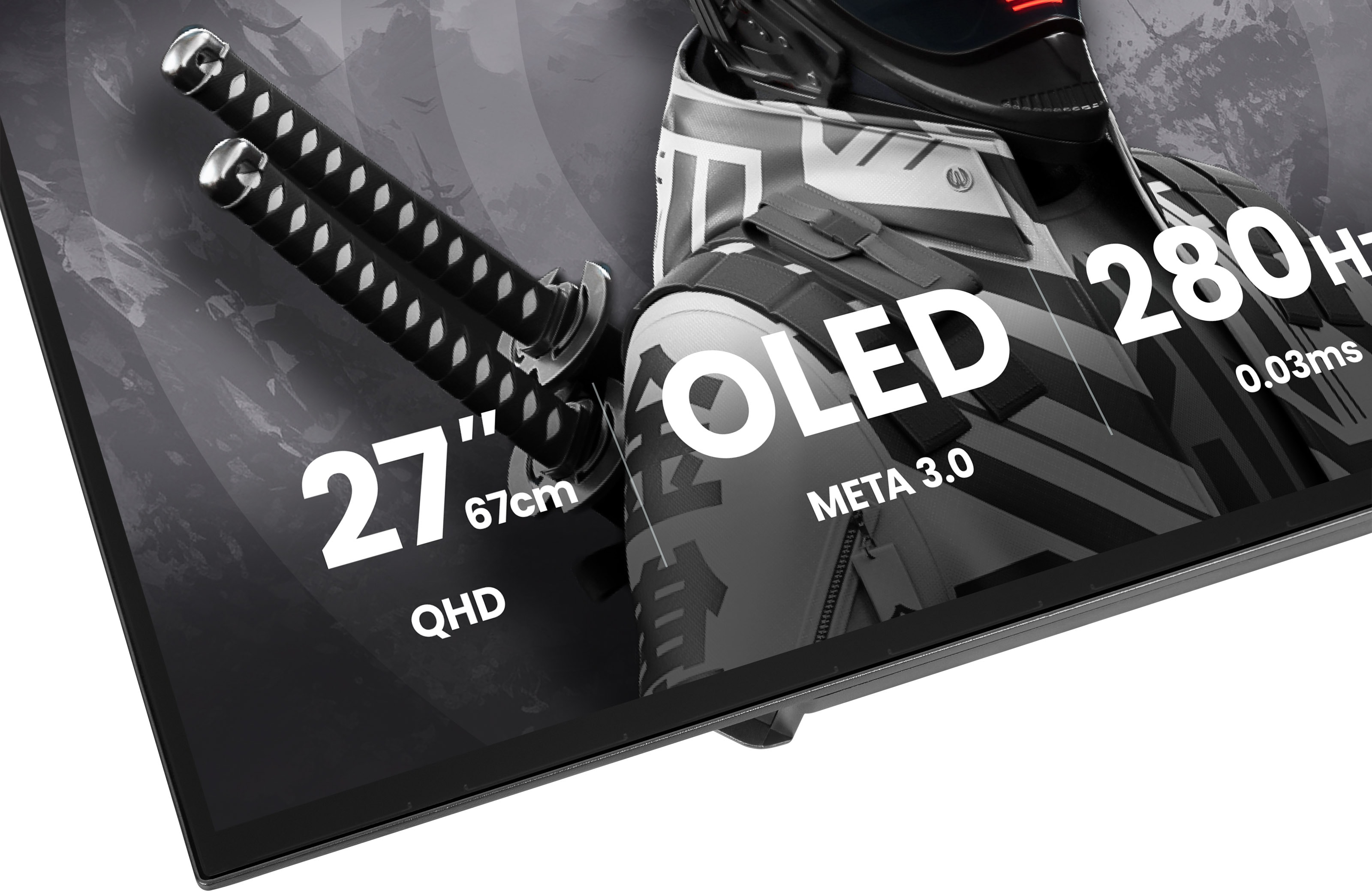 gaming monitor, 27 inch, OLED, QHD, hoher Bildwiederholungsrate