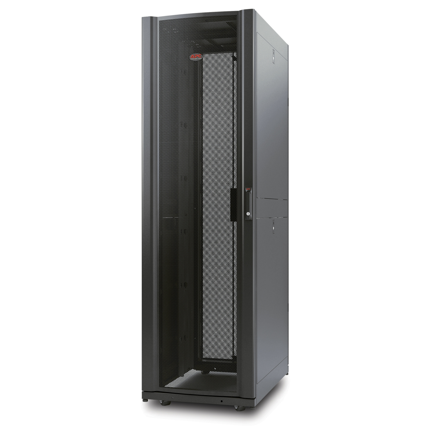 Serverrack, Netzwerk-Schrank, Metallgehäuse, Schwarzes Gehäuse, Belüftete Front