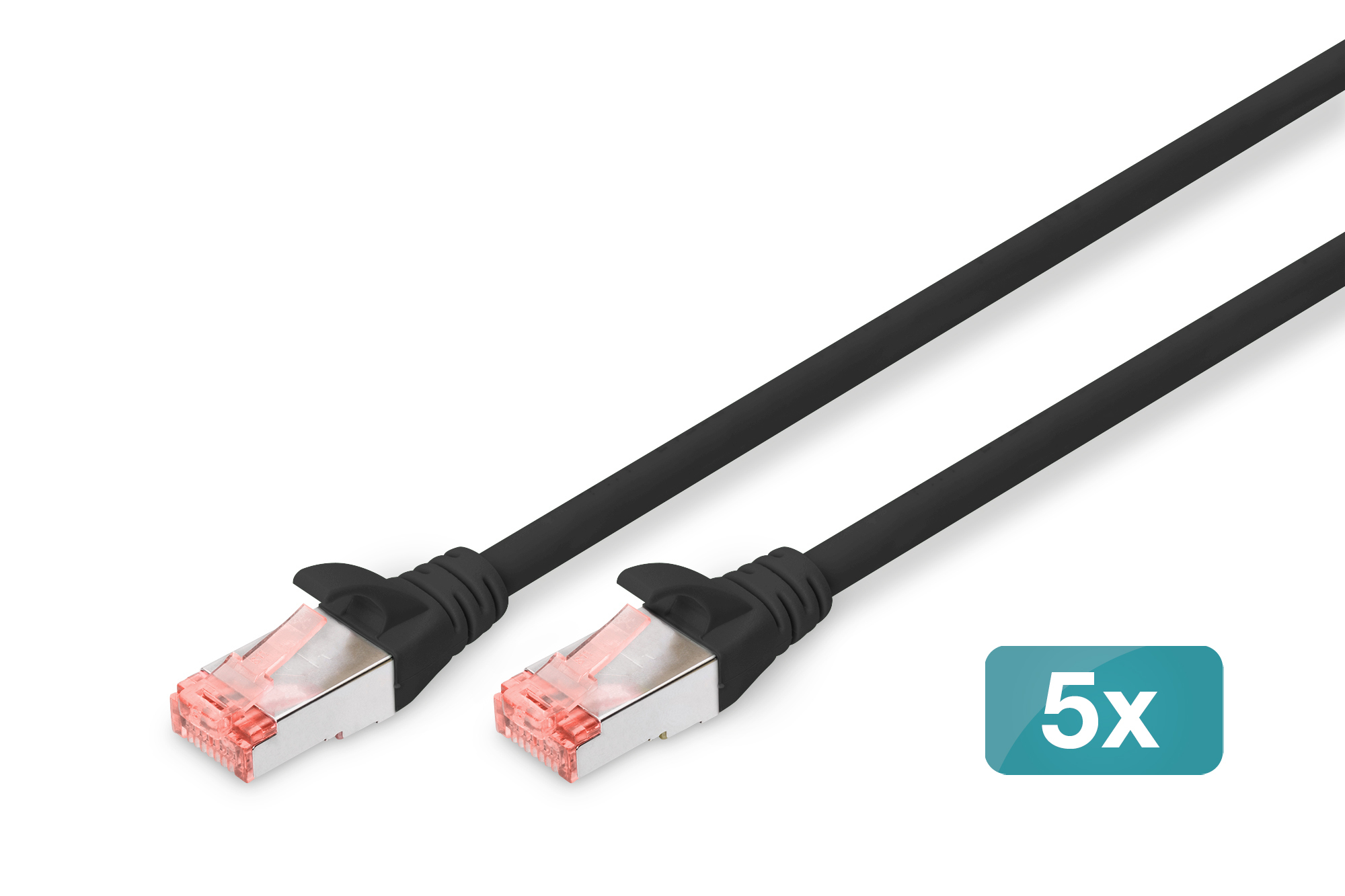 Netzwerkkabel, RJ45, Patchkabel, Cat5e/6, 5x Kabel