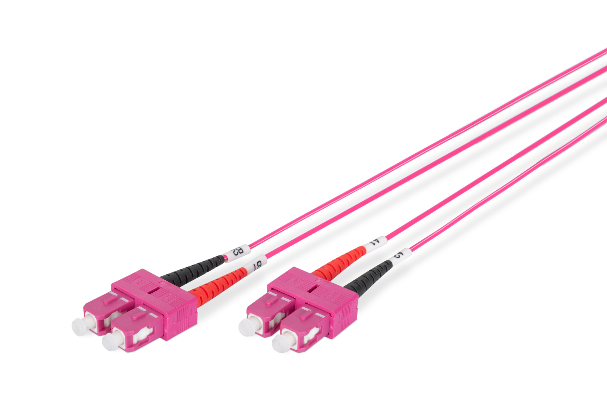 Digitus Netzwerk Kabel Glasfaser OM4 SC/SC duplex St/St 1,00m violett Kabel