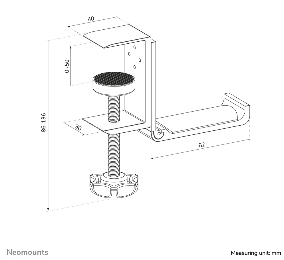 Spannklemme, verstellbare Klemme, Schwenkarm, Schraubenmechanismus, Montagehalterung