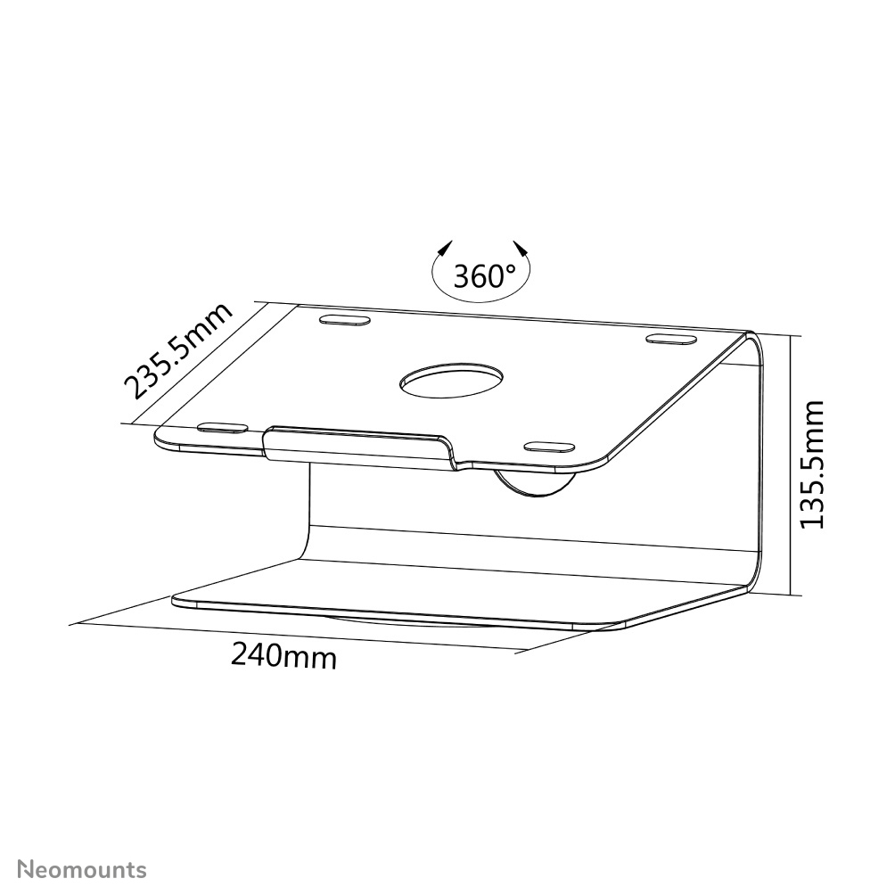 Neomounts Notebook-Ständer - Notebook-Ständer - Silber - 25,4 cm (10 Zoll) - 43,2 cm (17 Zoll) - 5 kg - 360 Grad 