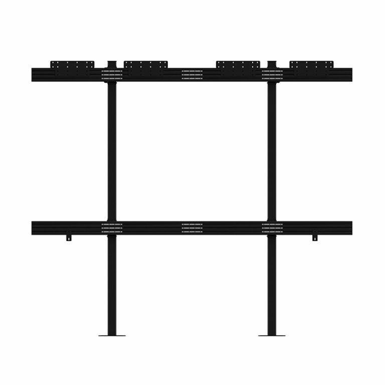 TV-Ständer, Bodenständer, Doppelquerträger, Metall, Schwarz