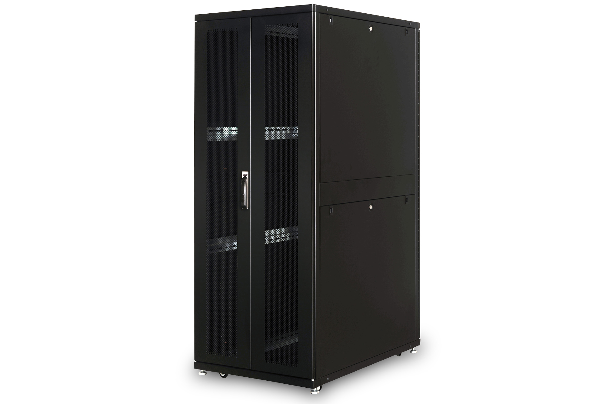 Serverrack, Schwarz, Schrank, Metall, Mesh Tür