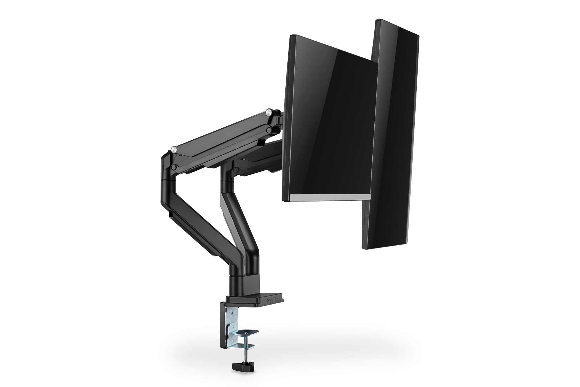 monitorarm, arm articulation, doppelte monitorhalterung,  deskklemme, verstellbarer arm
