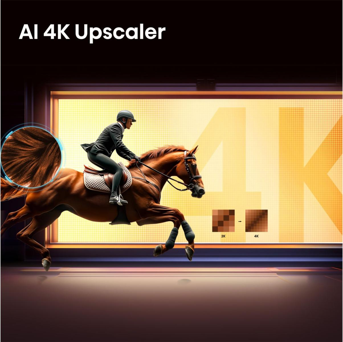 Reitlein, Pferd, Springen, Kunsthautbild, AI 4K Upscaler