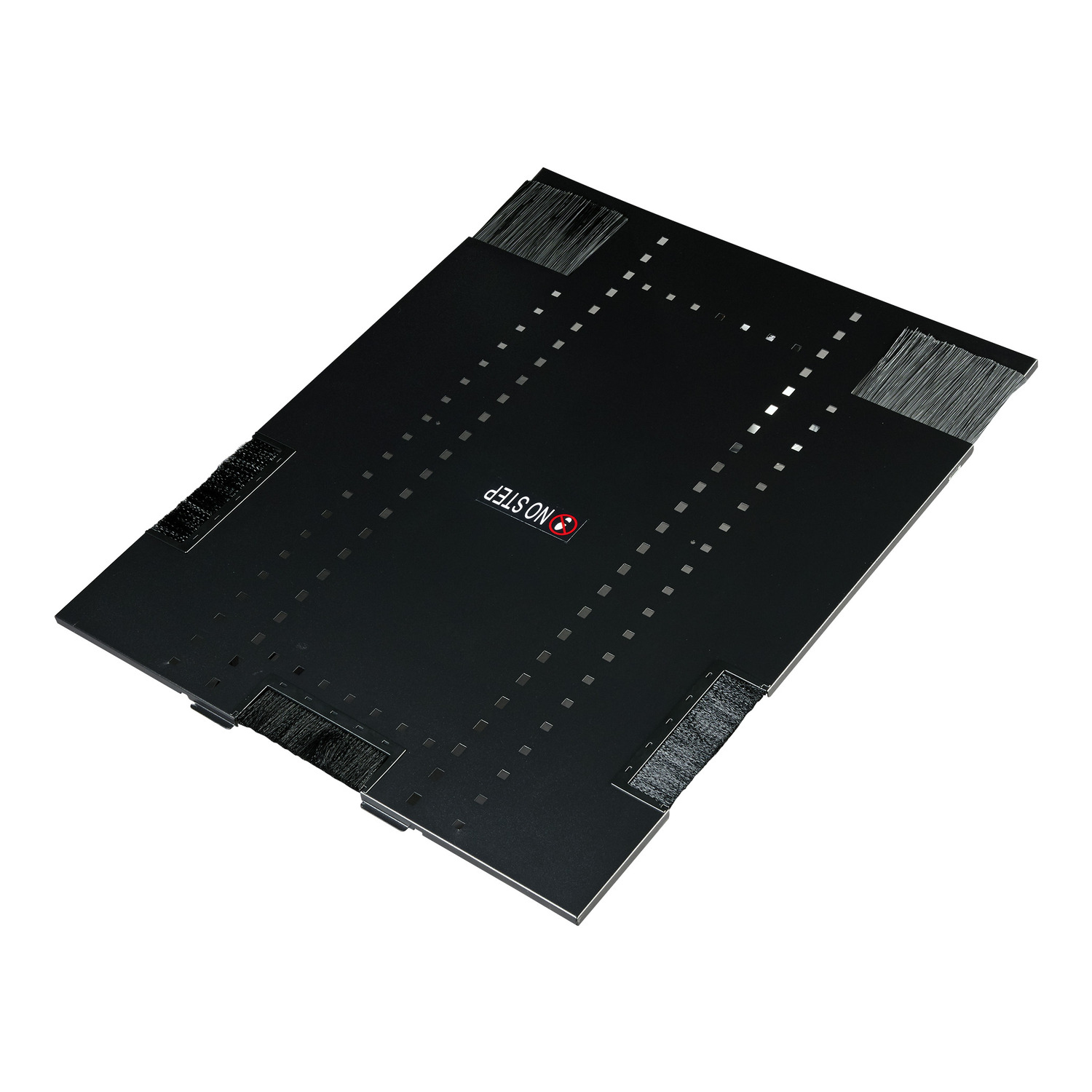 Serverrack, Netzwerkkarte, schwarze Platte, Metallplatte, keine Beschriftung