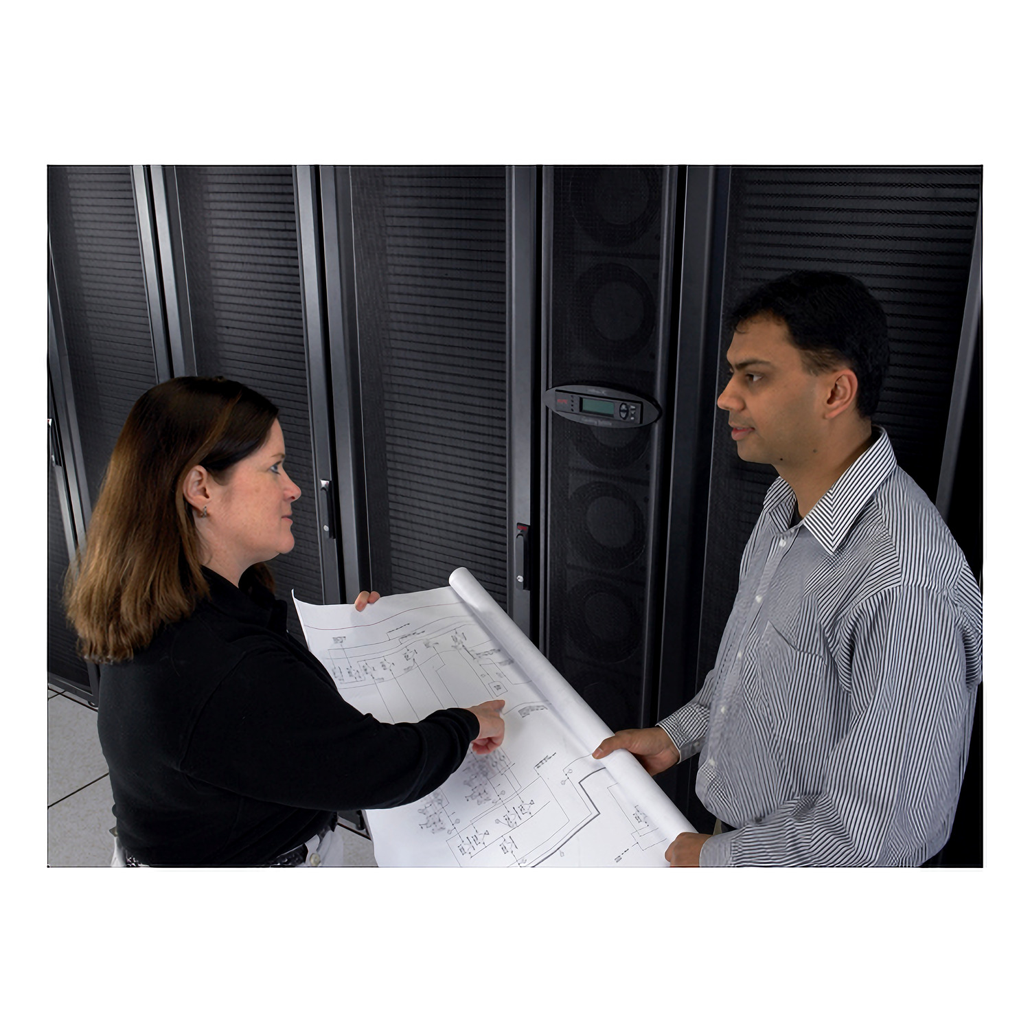 Serverraum, Datenzentrum, Rechnerraum, Techniker, Plan