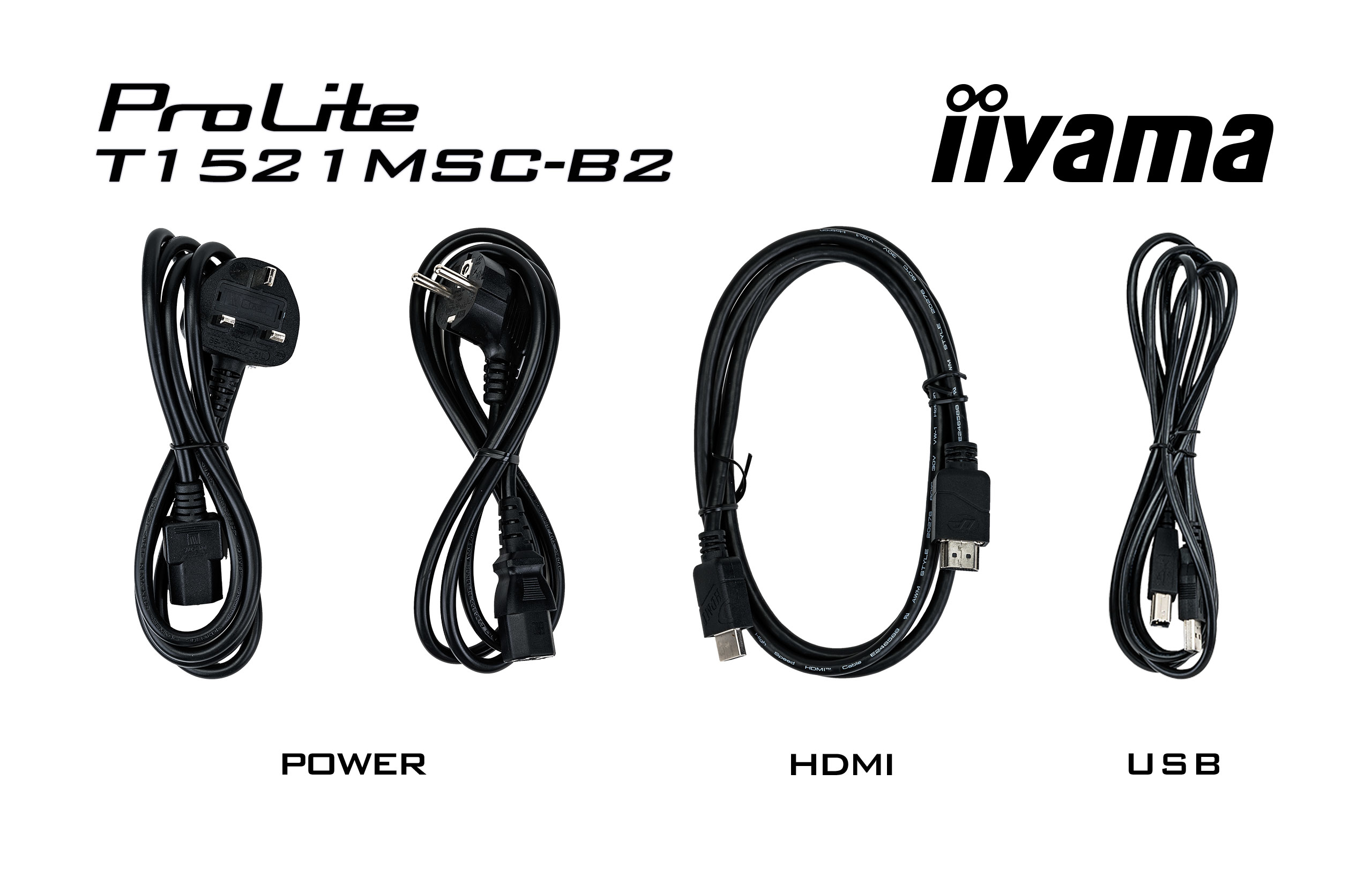 Stromkabel, HDMI-Kabel, USB-Kabel, schwarzes Kabel, Kabelsatz