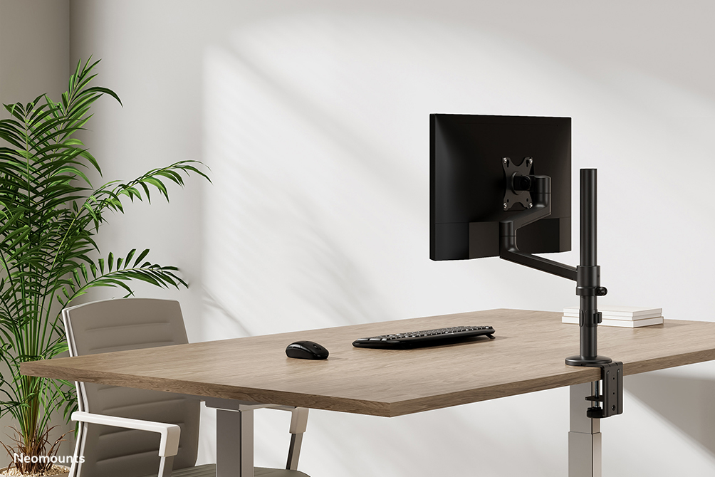 Neomounts Monitor-Tischhalterung - Klemme /Bolzen - 8 kg - 43,2 cm (17") - 68,6 cm (27") - 100 x 100 mm - Schwarz