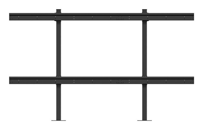 Metallrahmen, schwarz, Wandhalterung, Doppelstange, Montagegestell