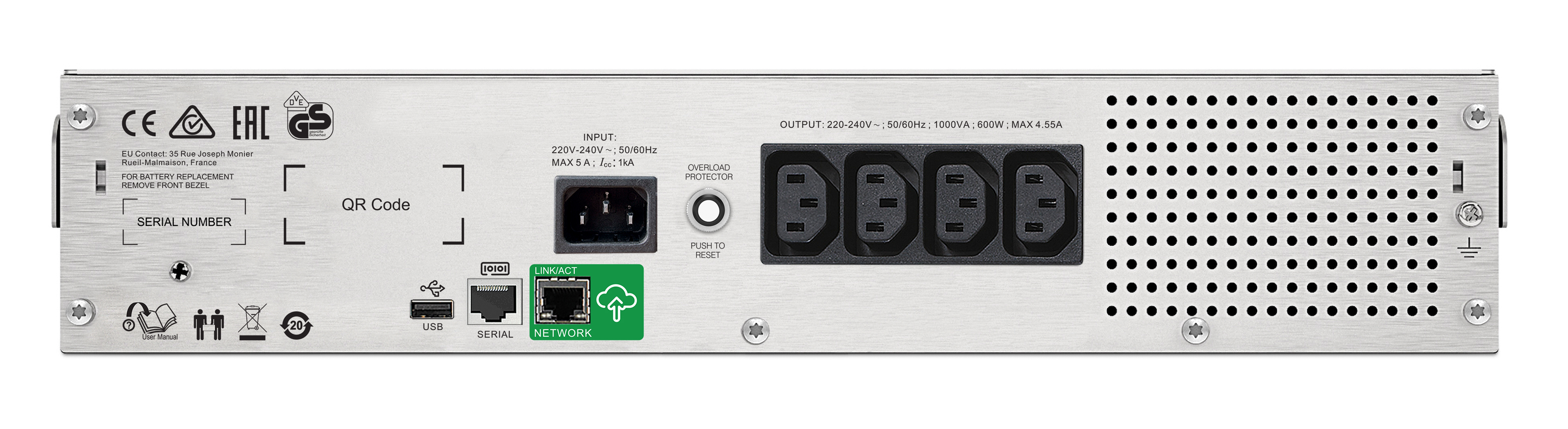 Server, Stromversorgung, AC-Eingang, USB, Ethernet, Gehäusebelüftung