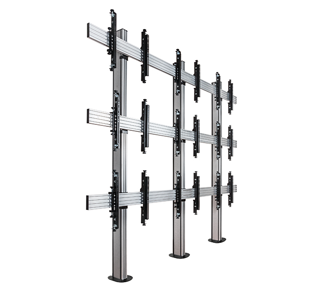 B-TECH SYSTEM X - 3 x 3 Universal Bolt-Down Videowall Mounting System with Micro-Adjustment for 46-55" Displays BT8372-3x3/BS