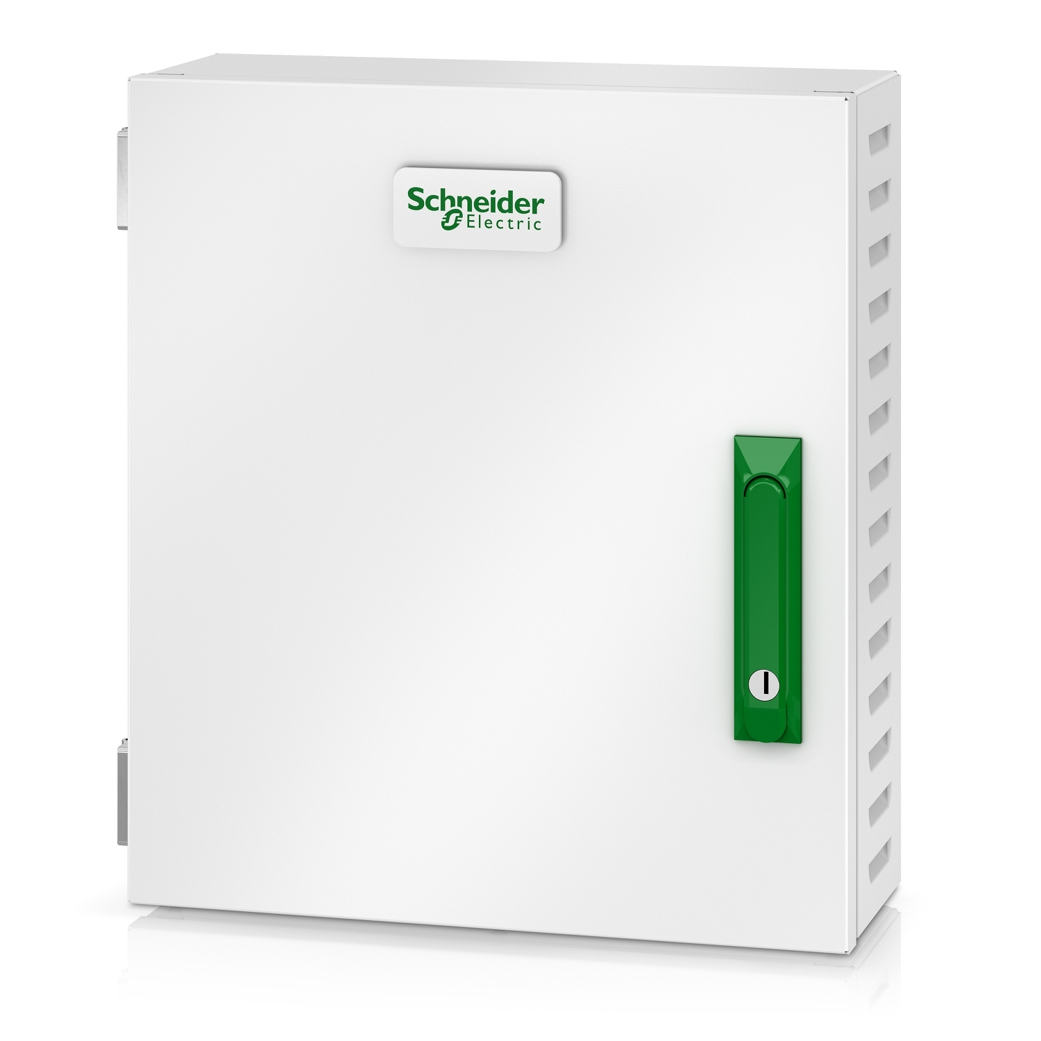 Schaltschrank, Elektrogehäuse, Schutzgehäuse, grüner Griff, Schneider Electric