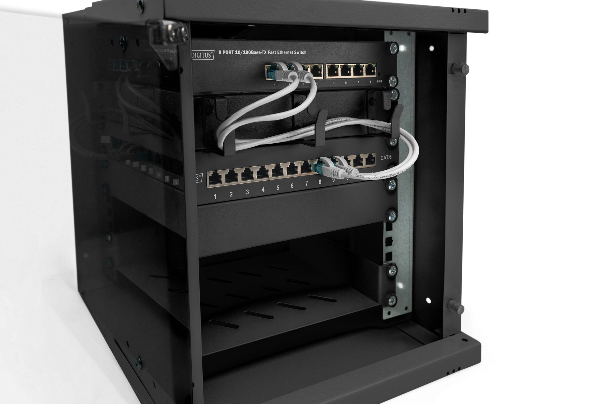 8-Port-Schalter, Ethernet-Switch, CAT6, RJ45-Anschlüsse, Netzwerk-Panel