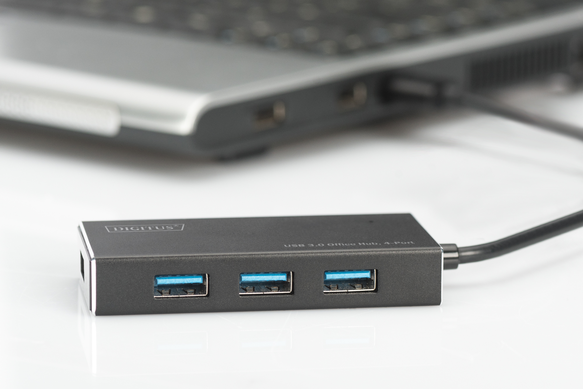 USB-Hub, USB 3.0, 4-Port, Metall, Blue USB