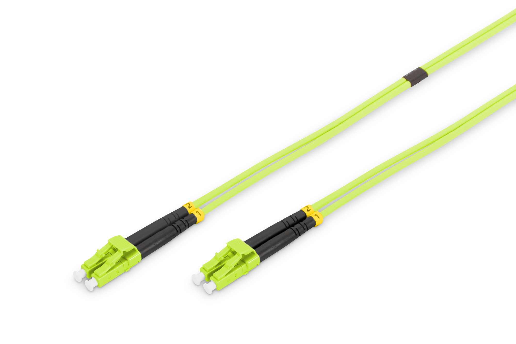 Faseroptik, Patchkabel, LC-Steckverbinder, Neon-Grün, Duplex