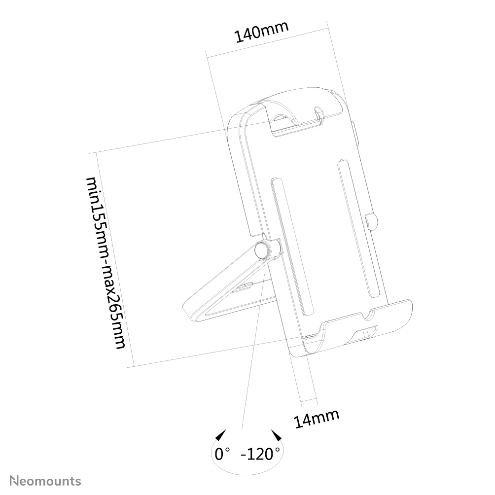 Neomounts Tablet-Ständer - 25,4 cm (10 Zoll) - 17,8 cm (7 Zoll) - Weiß - 1 kg - Tisch/Bank - China