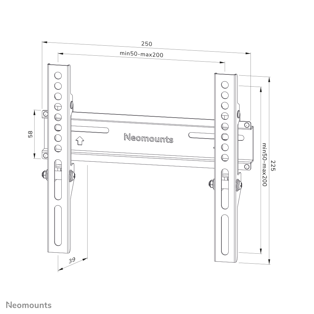 neomounts, wandhalter, alu, rack, rohr