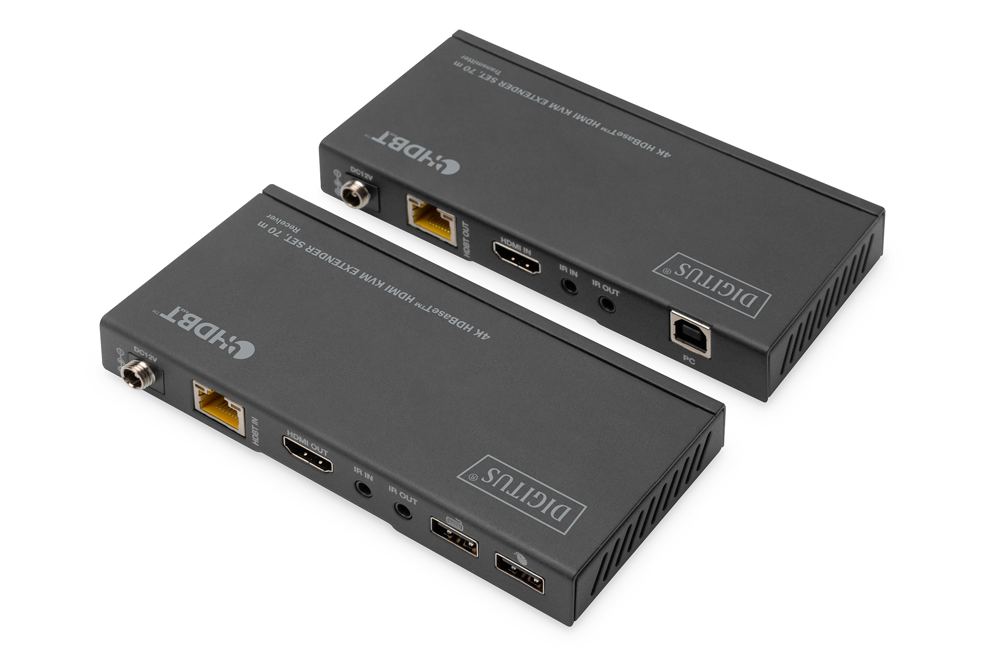 HDMI Splitter, IR Extender, Netzwerkport, USB-Port, DC 12V