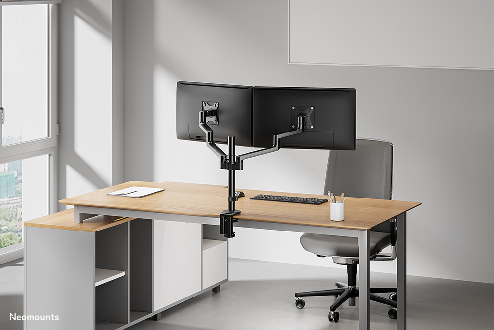 Neomounts Monitor-Tischhalterung - Klemme /Bolzen - 43,2 cm (17") - 68,6 cm (27") - 100 x 100 mm - Höhenverstellung - Schwarz