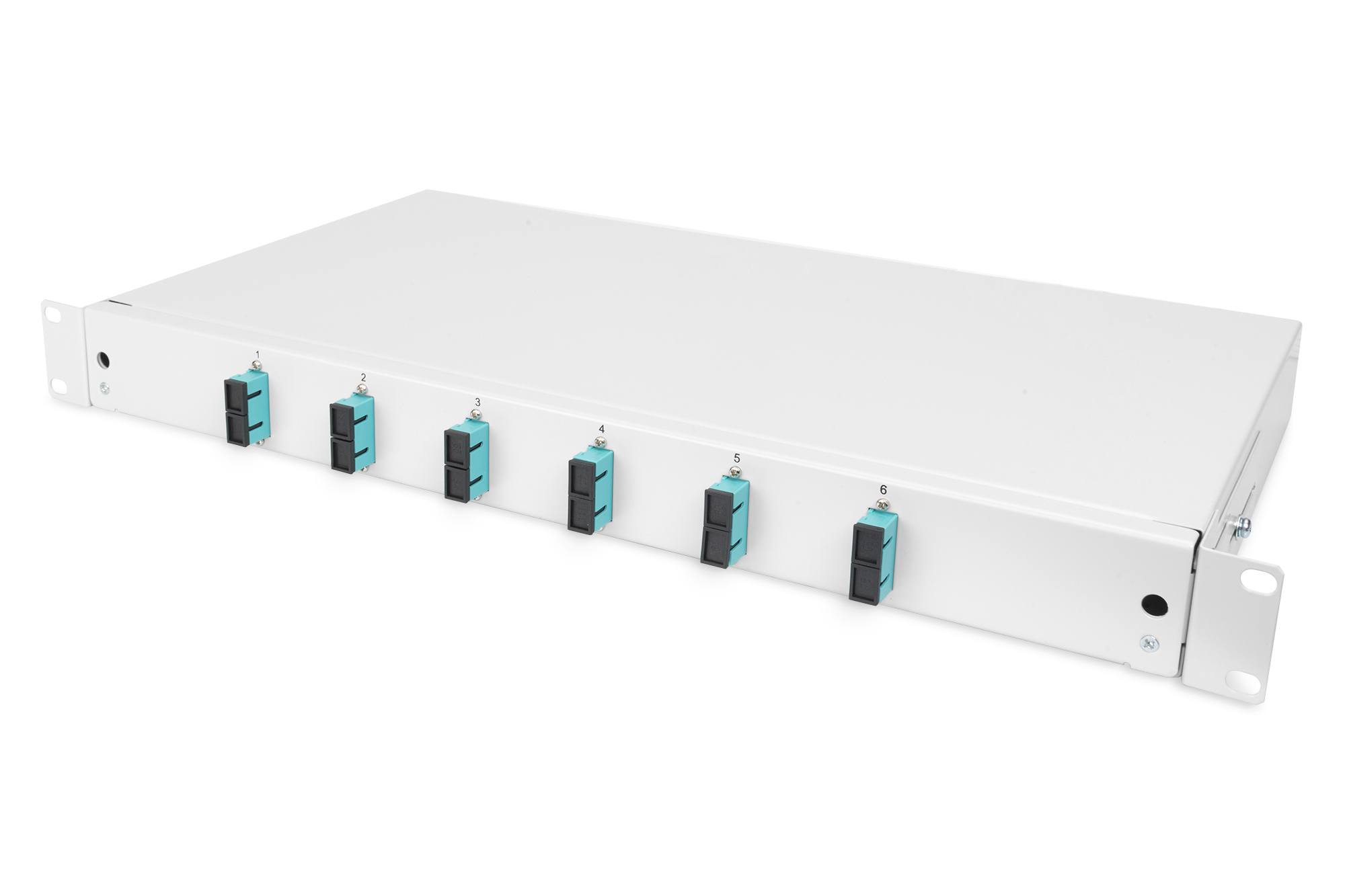 Rack-Mischpult, 8x RJ45 Switch, Netzwerk-Modul, PDU-ähnlich, Rackmount-Frontpanel