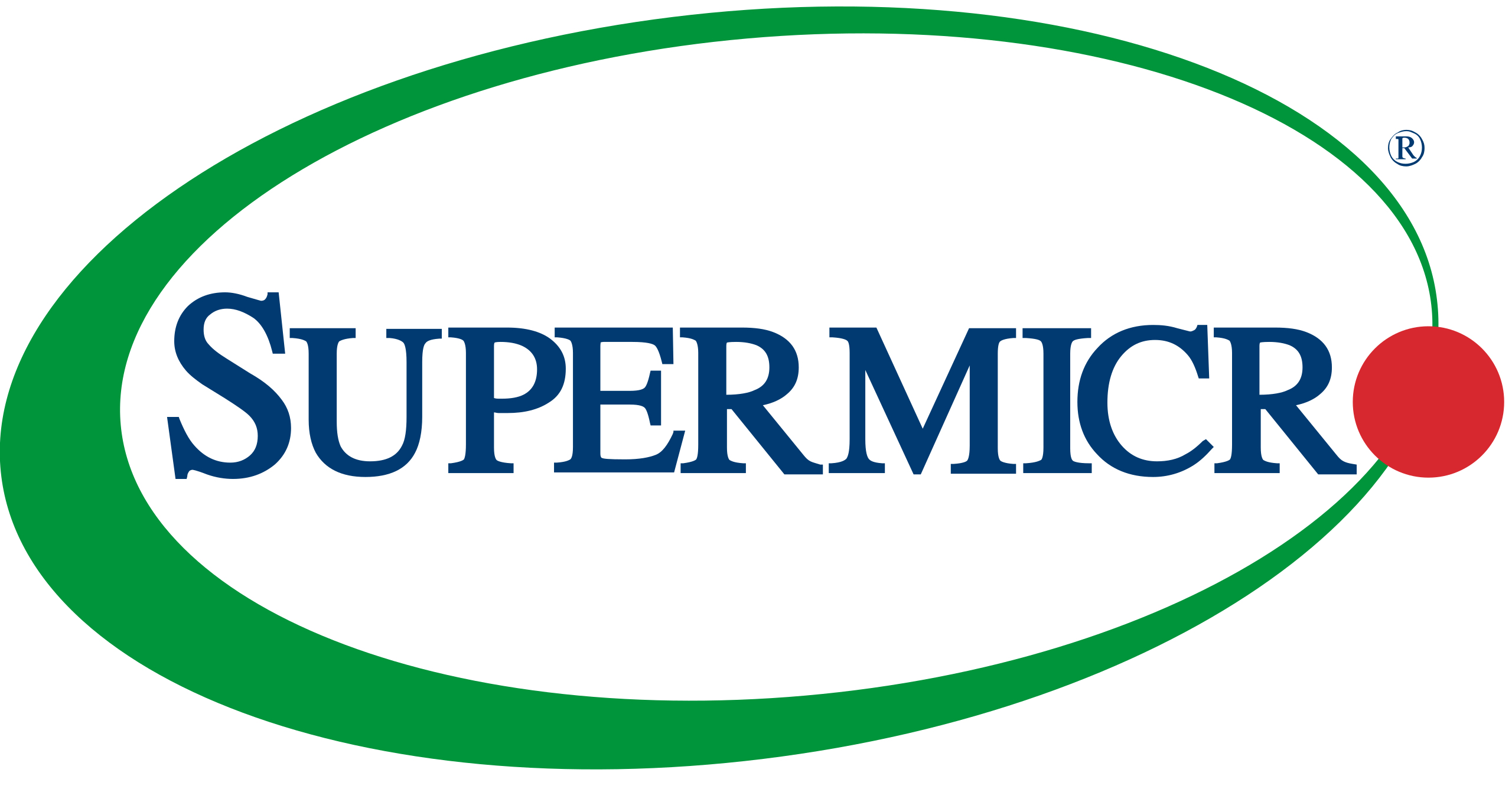 logo, supermicro, brand logo, blue text, green arc, red dot