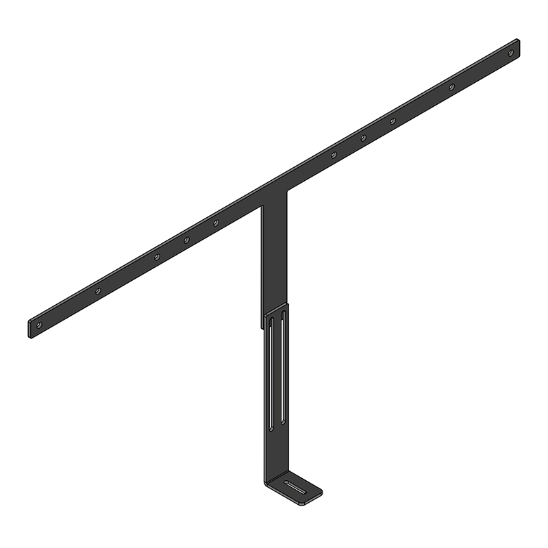 Metallhalterung, schwarz, Lochleiste, Langlöcher, Montagewinkel