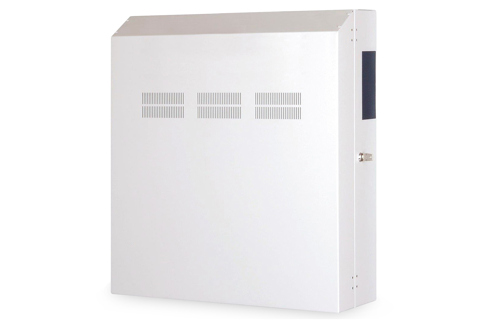 Elektrogerät, Metallgehäuse, Weiß, Ventilationsschlitze, Schraubverschluss