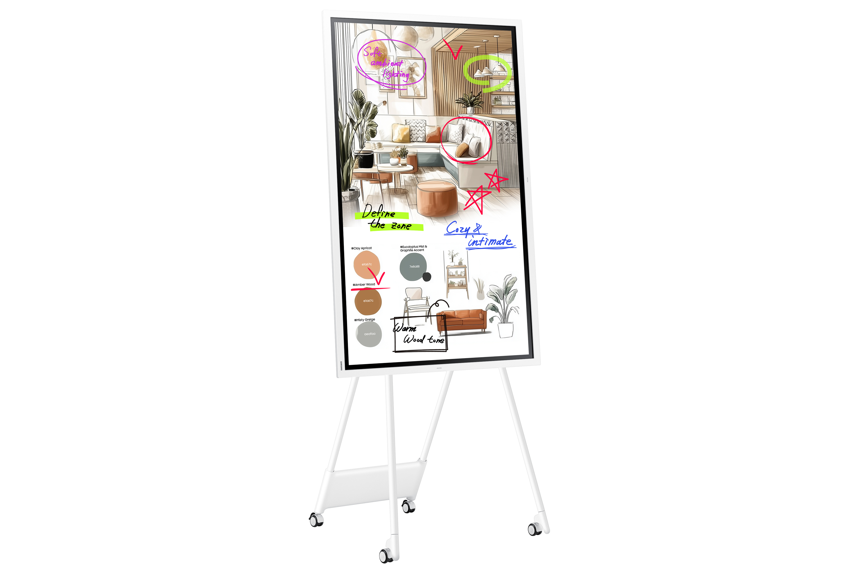 whiteboard, interior, moodboard, stand, easel