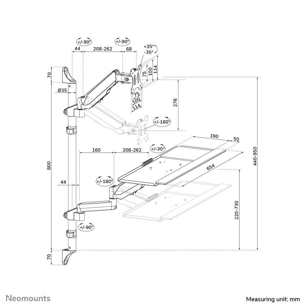 Neomounts FPMA-D1330D4SILVER - Bürokleinmaterial - Silber