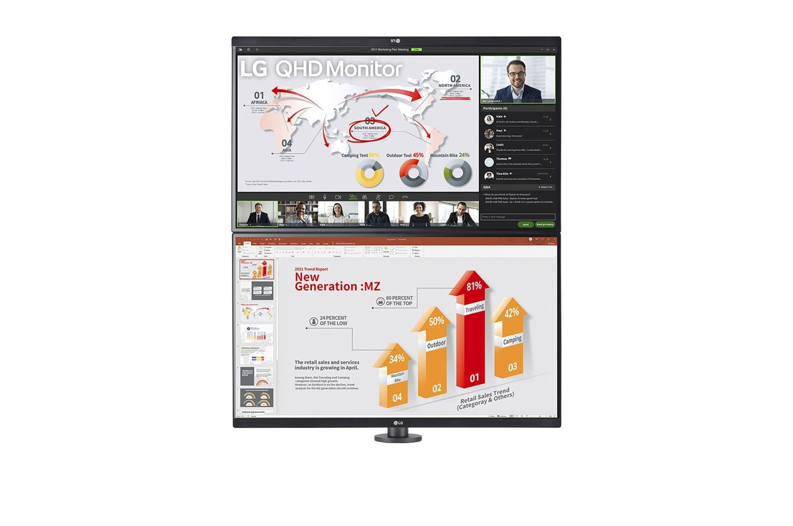 LG Monitor  27" 27QP88DP-BS QHD Ergo Monitor USB-C HDMI DP IPS black