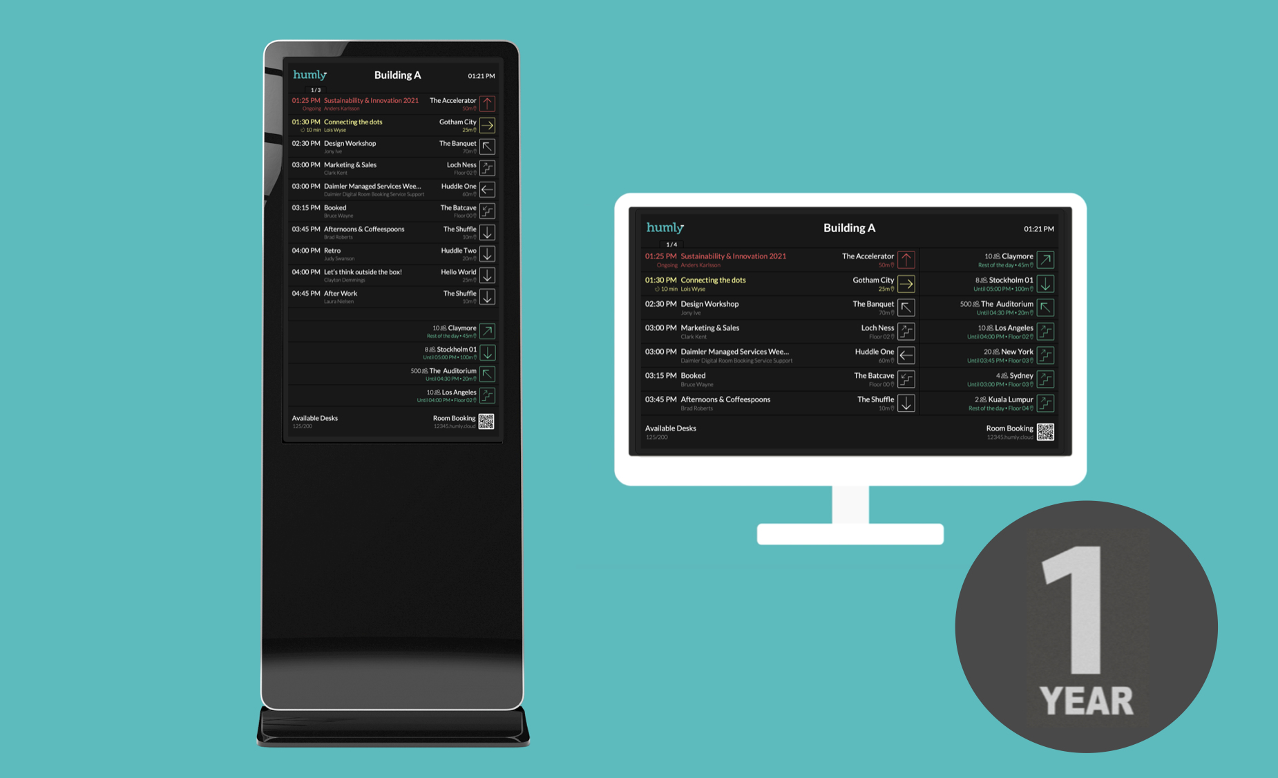Digitales Beschilderung, Monitorinhalt, Veranstaltungsplan, Touchscreen, Schreibtisch-Standalone