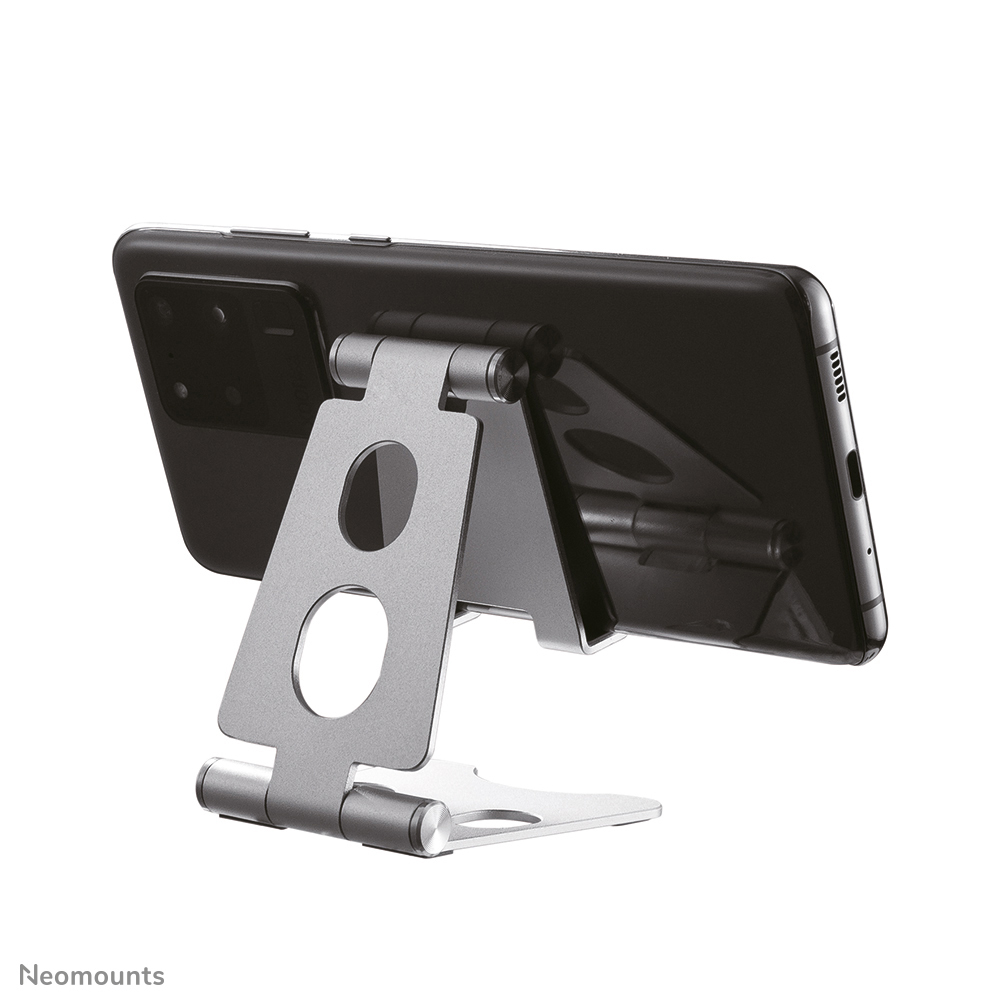 Neomounts Faltbarer Telefon-Ständer - Handy/Smartphone - Passive Halterung - Tisch/Bank - Indoor - Silber